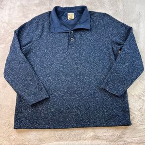 Redhead Sweater 1/4 Button Henley Mens Size 3XL Blue Pullover Fleece Warm Winter